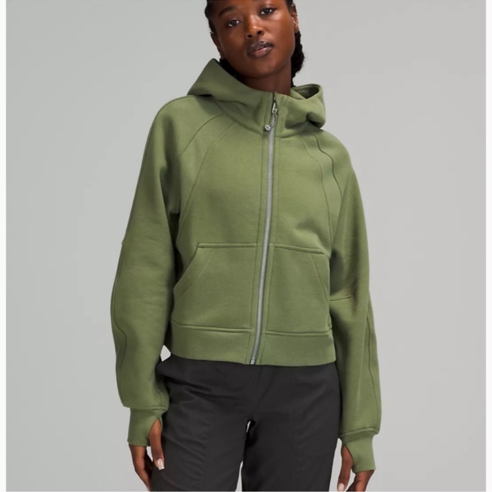 Lululemon scuba oversized full zip- olive twill color XS/S